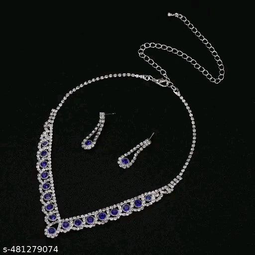 Rhine Stone Crystals Bridal Necklace Set