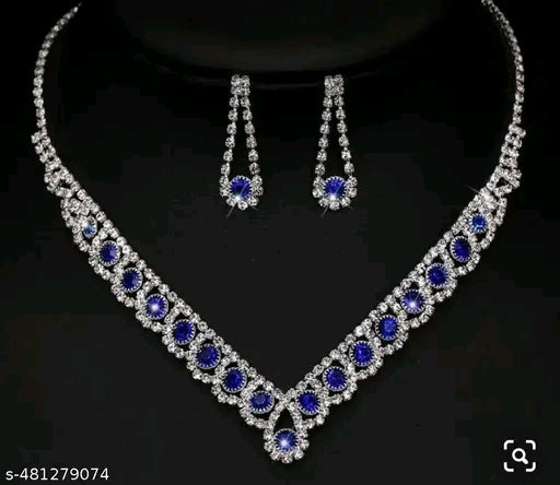 Rhine Stone Crystals Bridal Necklace Set