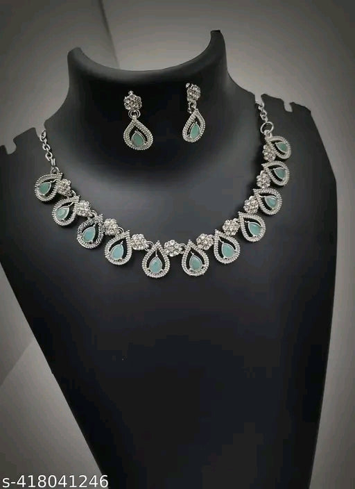 Light Pistaa Green Colour Necklace Set