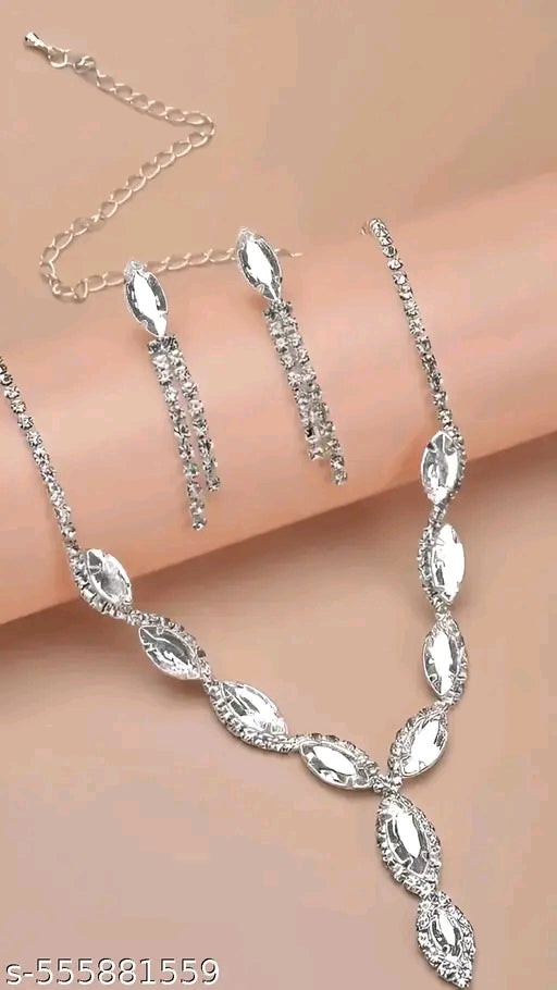 Silver Plated Ethnic Fancy Necklace Set