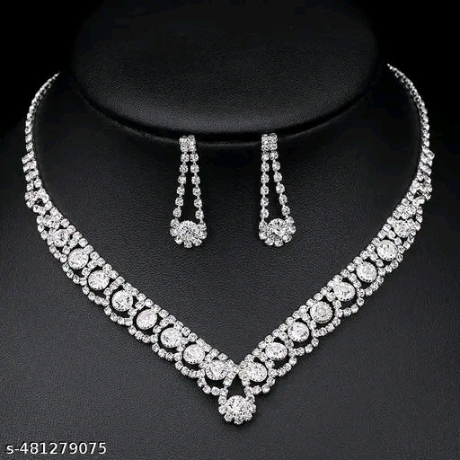 Rhine Stone Crystal Bridal Necklace Set