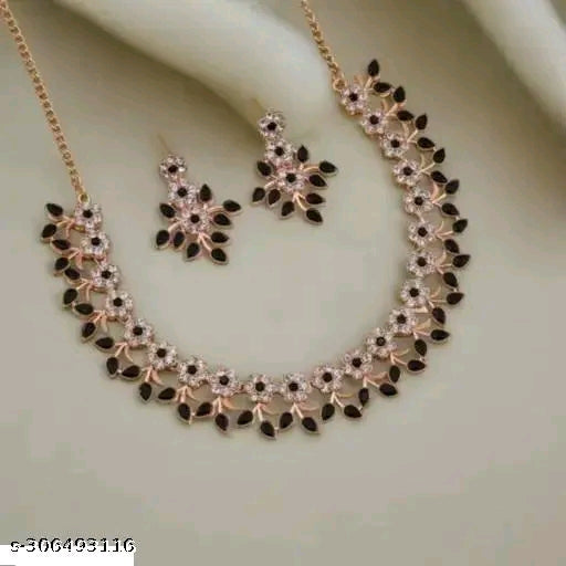 Rose Gold Plated Partywear Necklace set