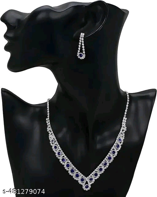 Rhine Stone Crystals Bridal Necklace Set