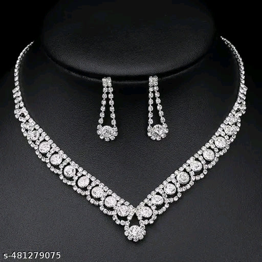 Rhine Stone Crystal Bridal Necklace Set