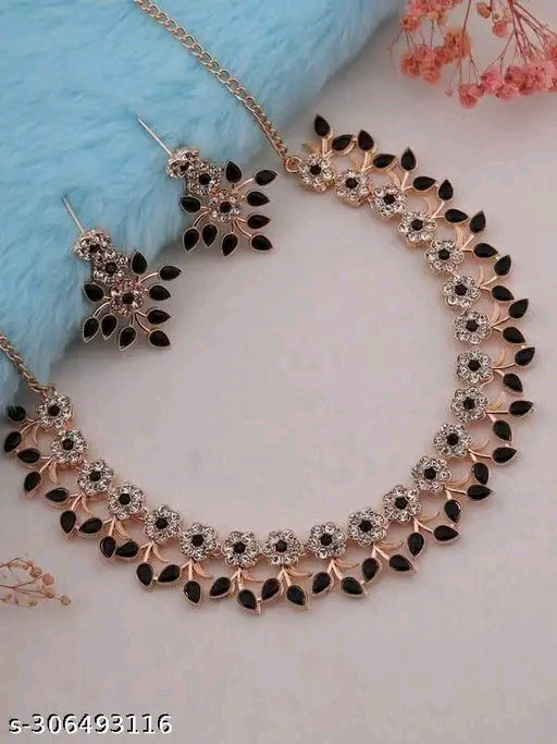 Rose Gold Plated Partywear Necklace set